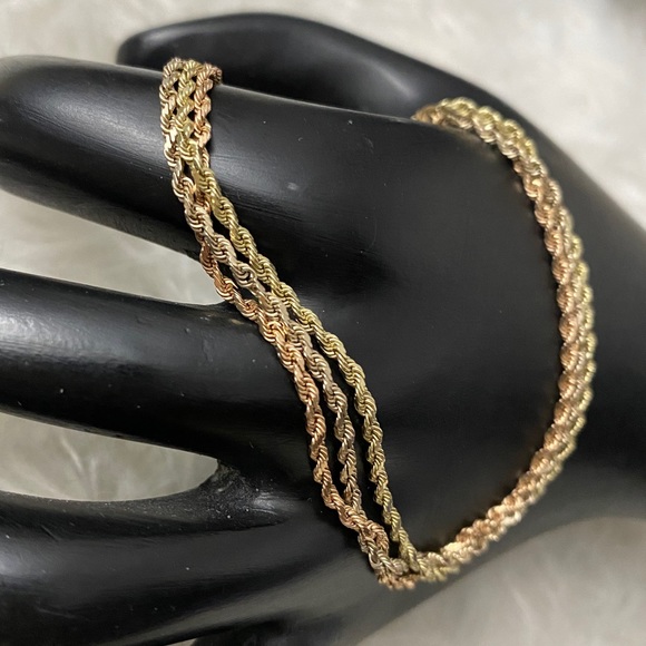 Fine Jewelry Jewelry - 14K Gold Tricolor Three Rope Bracelet